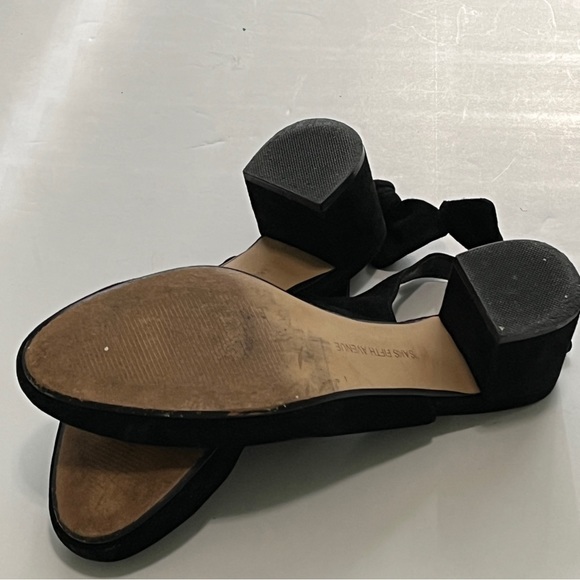 Saks Fifth Avenue Casual Bow Black Suede Slingback - Picture 5 of 6